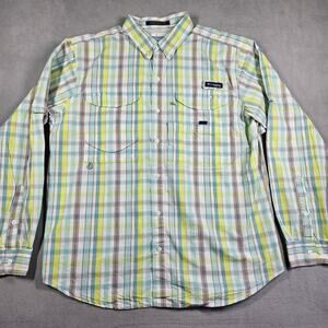 Columbia PFG Super Bonehead Shirt Mens XL Plaid Long Sleeve Fishing Boating Omni